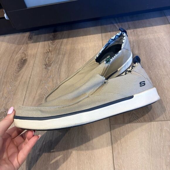 Skechers Men's Boyar Lented Slip-on Loafer Tan Size 10 Air Cooled Memory Foam - Picture 5 of 11